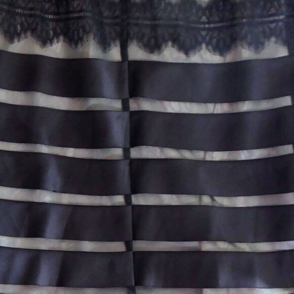 JS Collections Empire Waist V-Neckline Lace Black & Cream Long Dress Size 12. - Picture 10 of 12